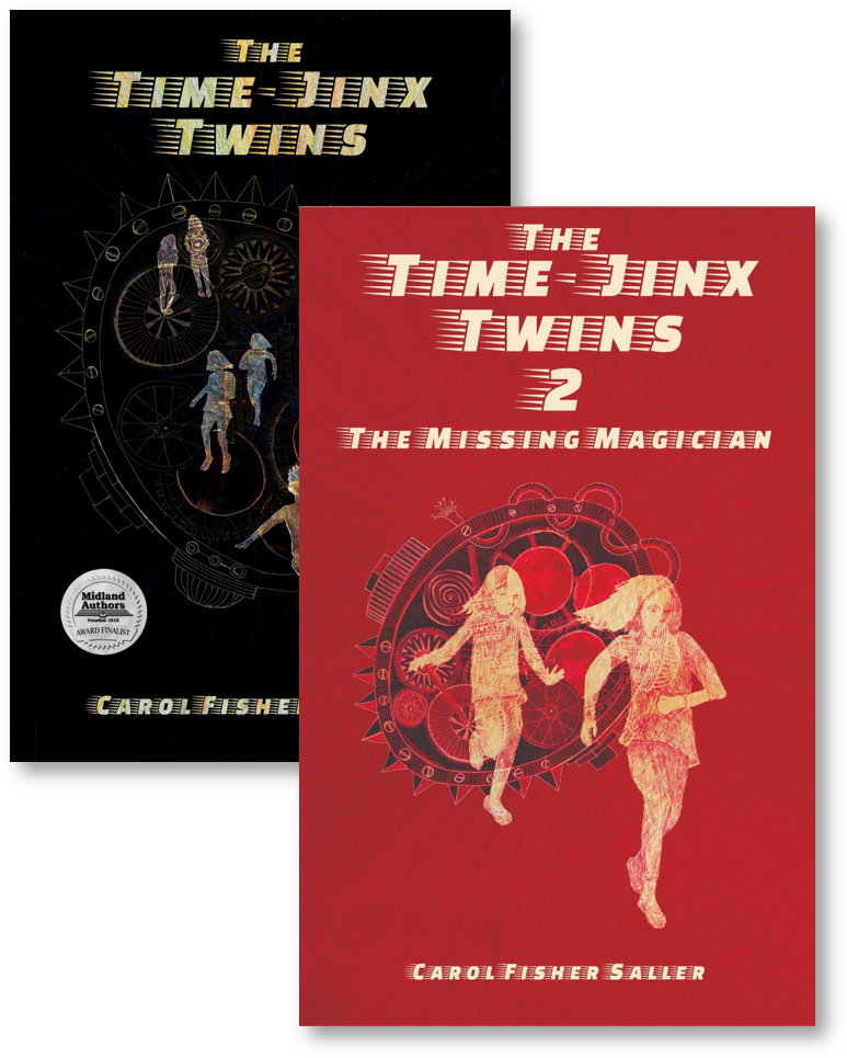 Book covers for The Time-Jinx Twins and The Missing Magician
